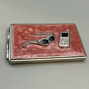 Chic Pink Money Holder with Rhinestone Details